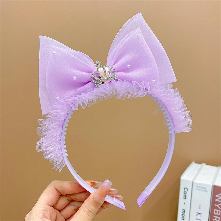 Новые детские резинки для волос Стразы Кружево Тиары Ободки Принцесса Девочки Корона Головной убор День рождения Выпускной Вечеринка Аксессуары для волос