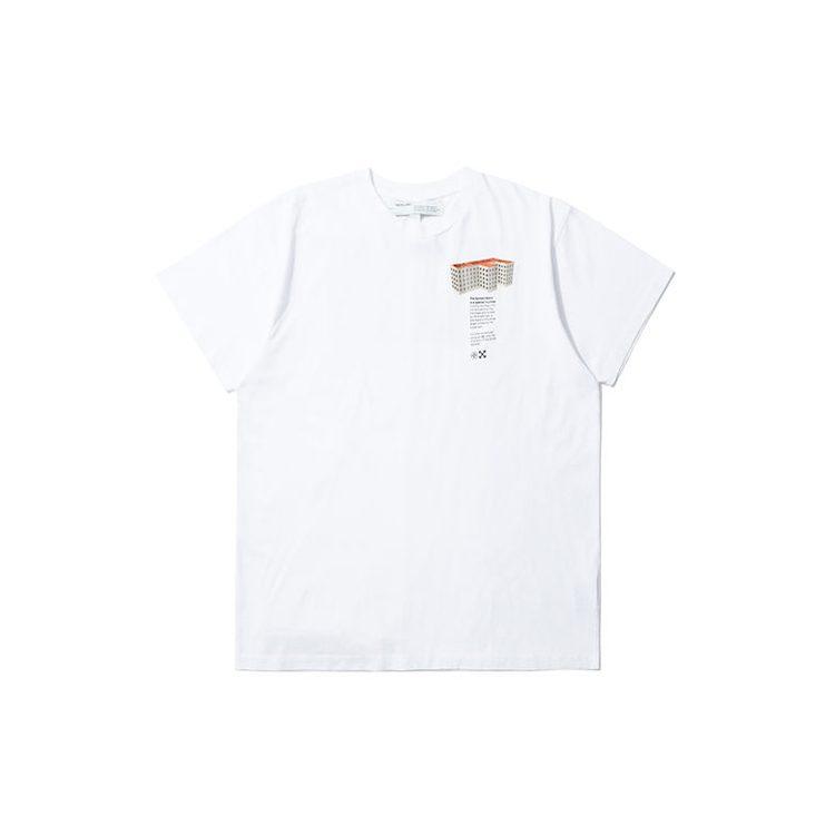 OFF WHITE Футболки Весна/Лето 20 Мужские Белые С круглым вырезом Умеренный прямой крой OMAA038R201850070188
