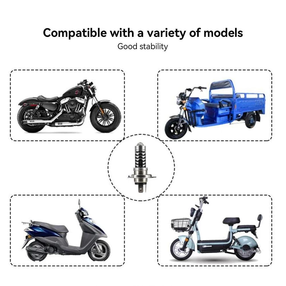 1PC Motorcycle Headlight LED H4 H6 BA20D P15D H4 Hi/Low Dual Colors Headlight Lens Bulb Motor Driving Lights DRL Front Lamp