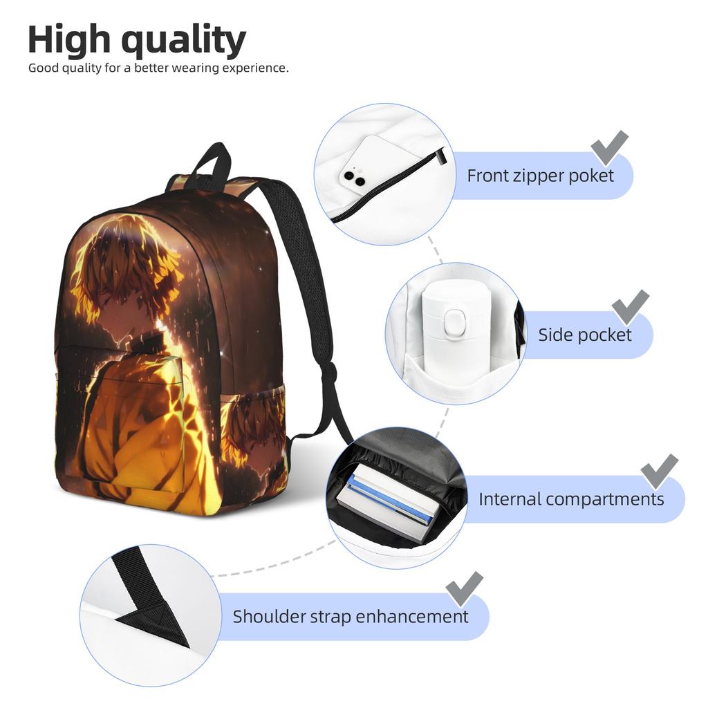 Модный рюкзак Клинок, рассекающий демонов shounen манга Mochilas Хранение закусок Походный Ретро Моющийся Rucksack
