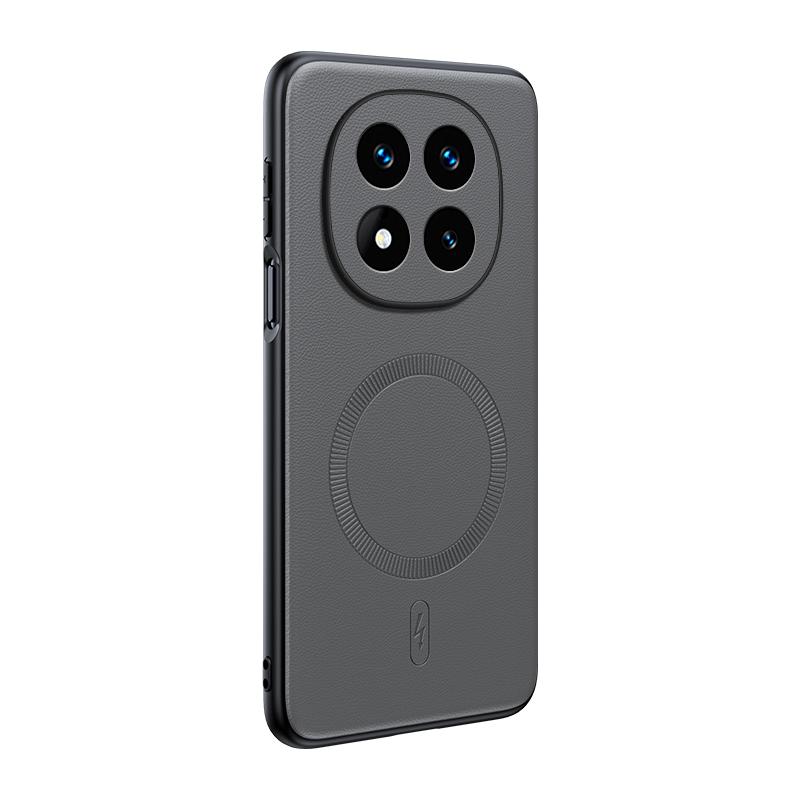 Чехол для Redmi Note 14 Pro 5G Магнитная кожаная защитная крышка Высококачественный Не оставляющий отпечатков пальцев Нескользящий ПК+ТПУ