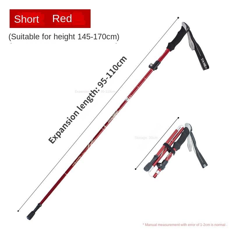 Палка для скалолазания, складная палка из алюминиевого сплава, сверхлегкая, ультра-короткая телескопическая уличная трость для ручного скалолазания, походная палка