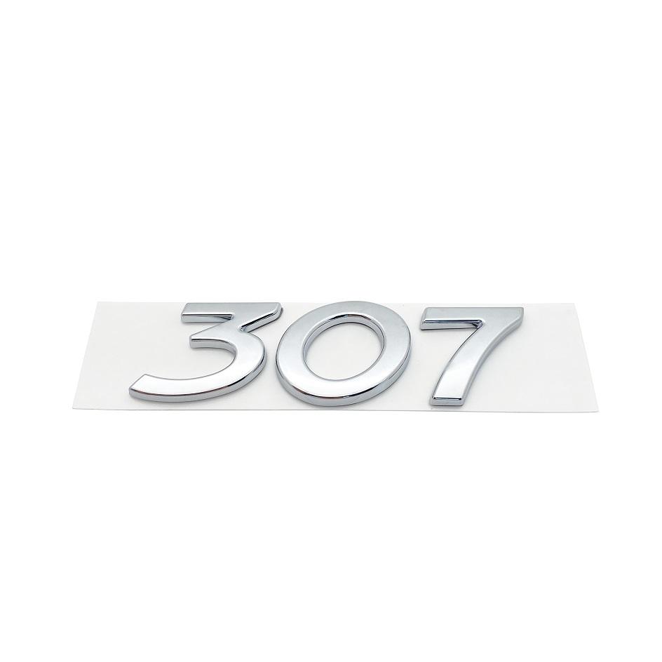 For Peugeot 206 207 208 301 308 307 408 508 3D Chrome Black Letters Badges ABS Car Fender Rear Trunk Sticker Accessories
