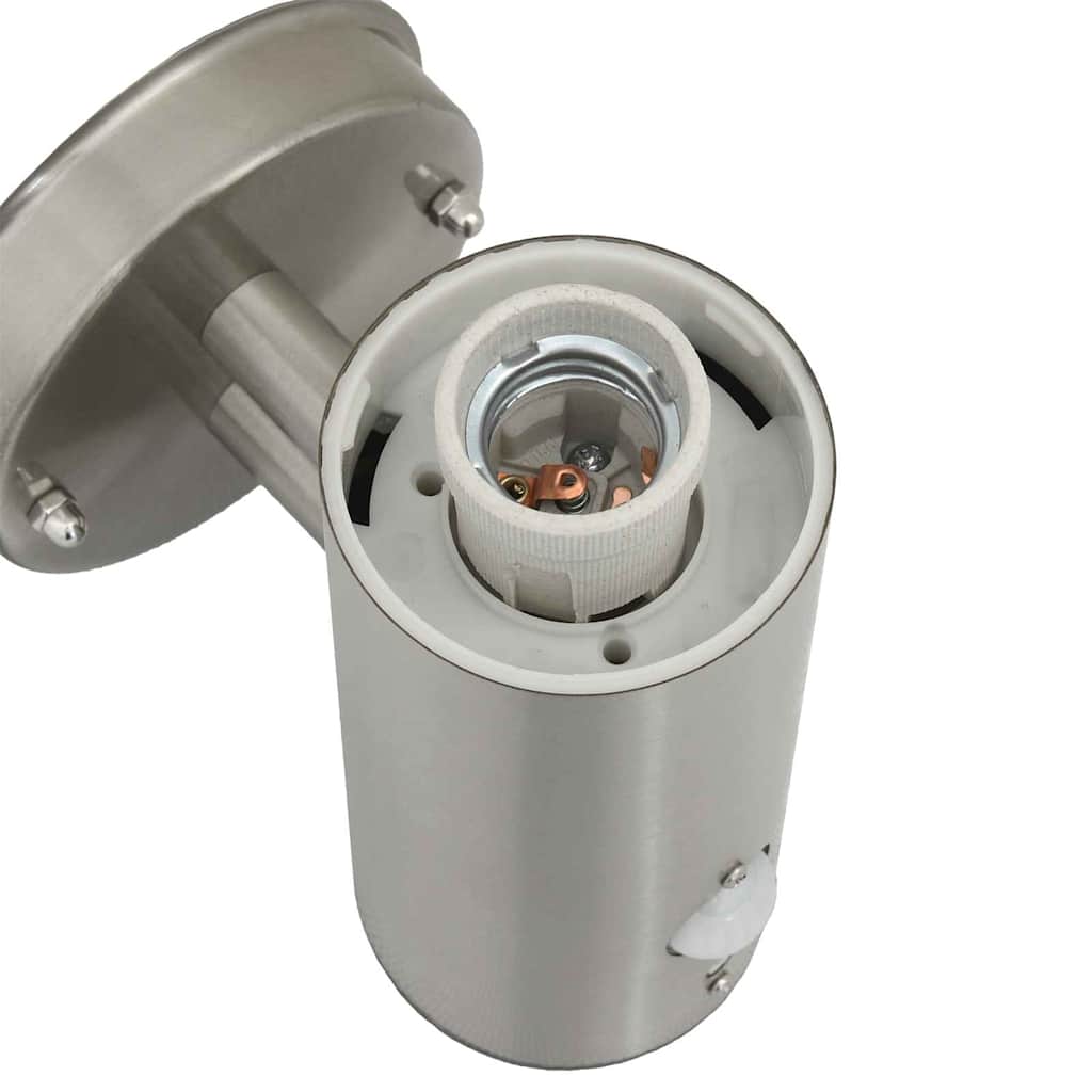 Outdoor Wall Lamp Silver 15 x 7.5 x 33 cm Stainless Steel and Plastic