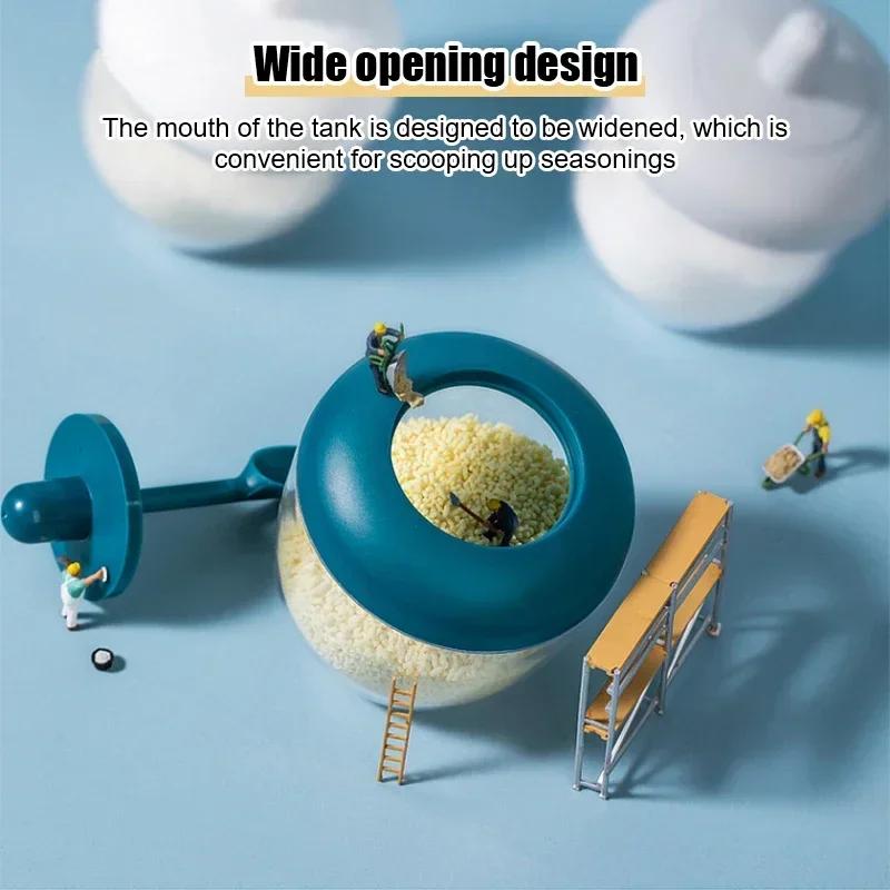 Солонка для кухни, банка для приправ с ложкой, коробка для перца, влагостойкий инструмент для специй, солонка, органайзер для кухонных гаджетов