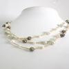 [Used] Freshwater Pearl 3 Strand Multi Station Pearl Necklace [m1-7]