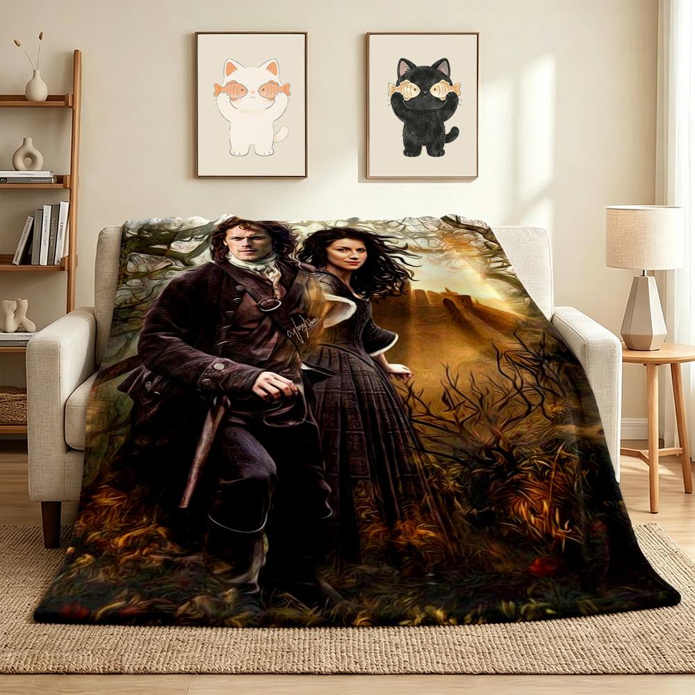 Highland Romance Flannel Blanket Throw Blanket Soft Warm Sofa Bed Camping home Decor Unique Christmas Gift C926156