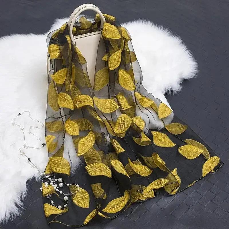 Silk Scarf Women Spring Autunm Women's Long Shawl Autumn and Winter Echarpe High-quality Fashion Lady Elegant Hijab Wraps