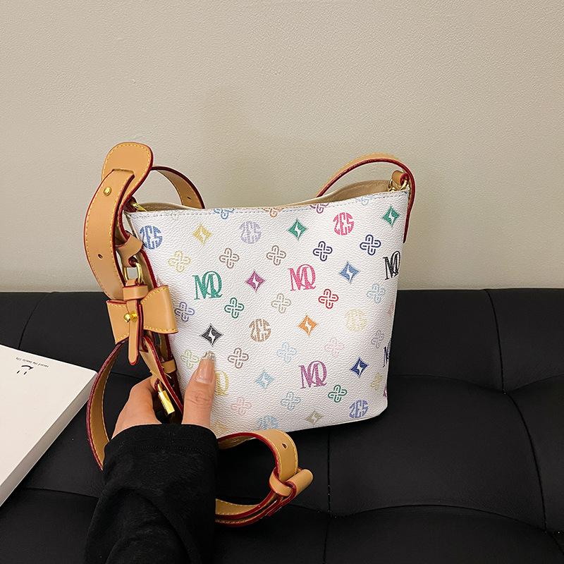 Новая женская сумка модная сумка-ведро bb со старым цветочным принтом портативная на плечо через плечо