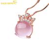 Copper Alloy Pink Zircon Women Pendant Necklace Fashion Gift