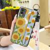 Waterproof Back Cover Phone Case For Nokia C32 Anti-dust Flower Kickstand Wrist Strap Phone Holder Shockproof Wristband