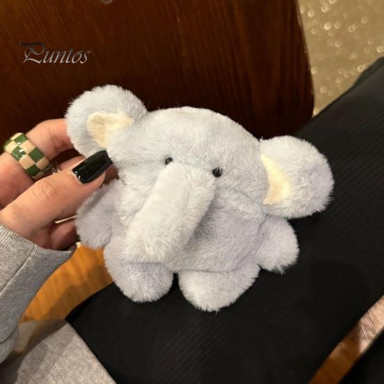 Мягкий синий чехол для наушников с изображением слона для Airpods, 3D-чехол для наушников с изображением животных из мультфильма для женщин и девочек