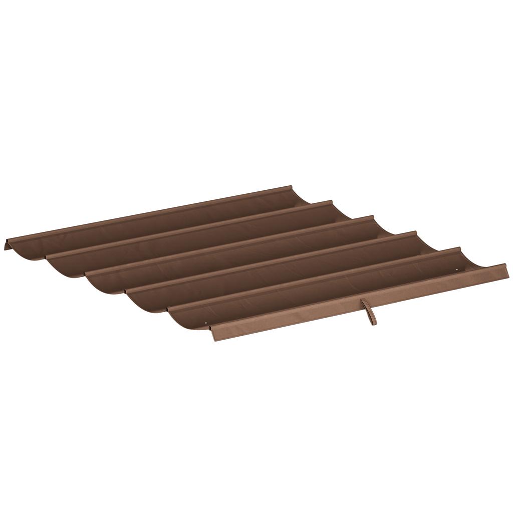 Retractable Pergola Cover, 2.55 x 2.5 m Replacement Canopy Fabric for 3 x 3 m Frame, Roof Top Only, Brown