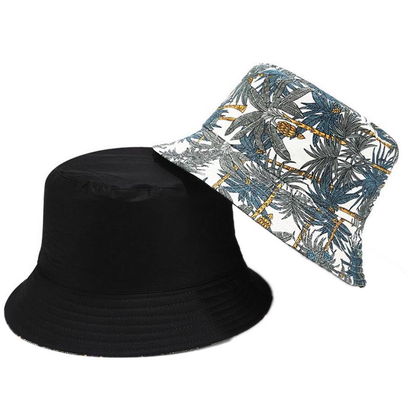 Double Sided Cartoon Graffiti Bucket Hat Travel Sun Cap Men Women