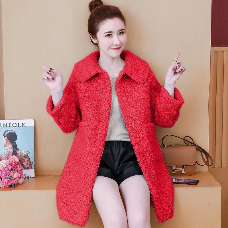 Women's Short Faux Lamb Wool Coat - 2022 Autumn/Winter Korean Style Loose Fit