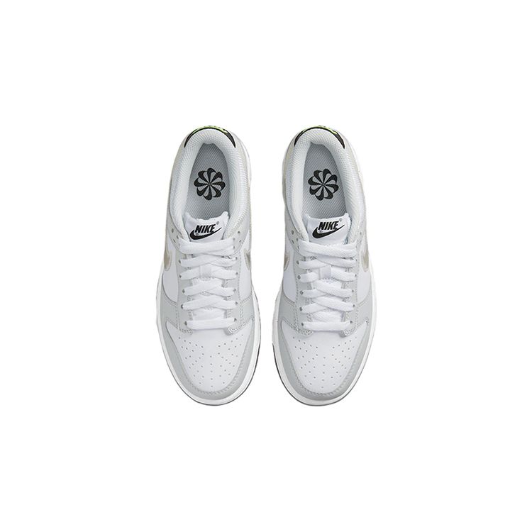 Nike Детские кроссовки Dunk Low GS Glitch Swoosh White Photon-Dust Black DV3033-001