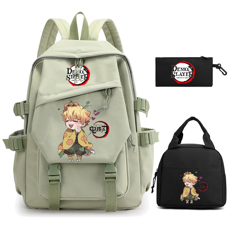 Ghost Extermination Surrounding Animation Schoolbag Trend Primary And Secondary School Students Leisure Backpack College Meal Bag Pencil Bag Set
