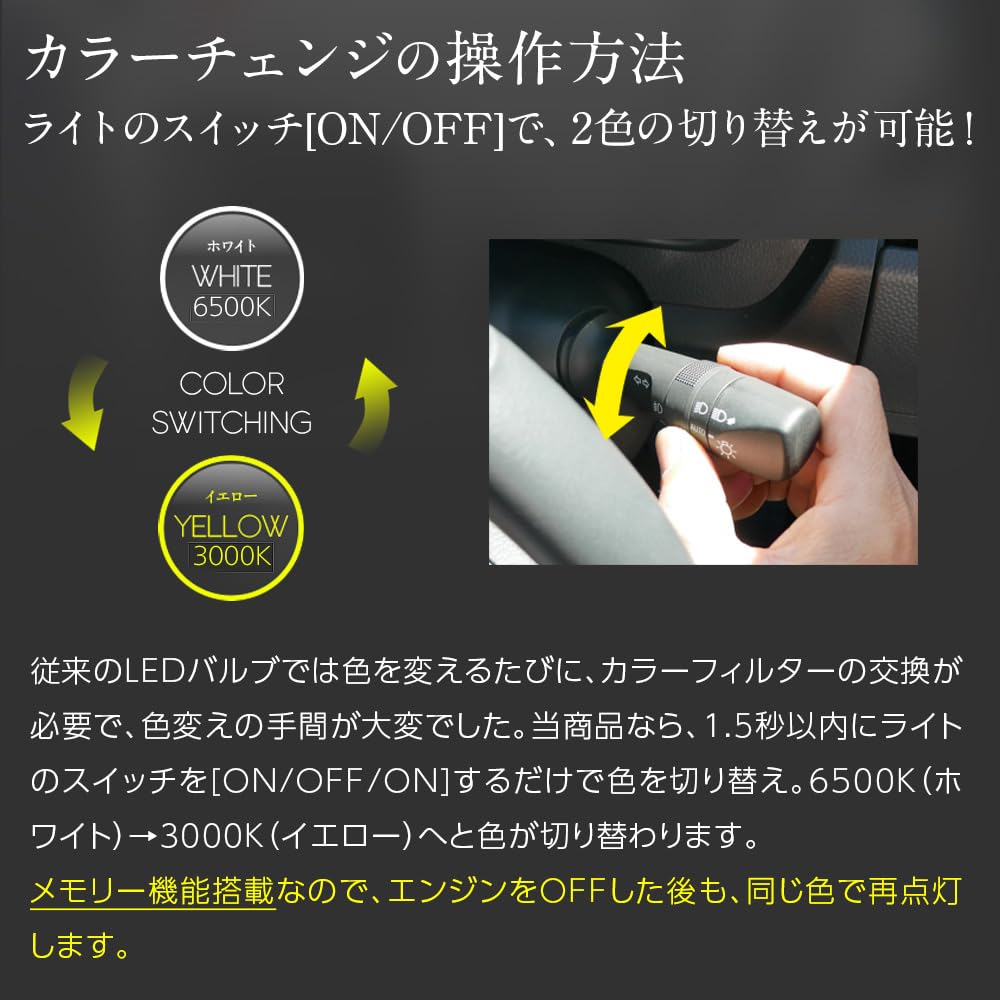 AKATSUKI L1B LED Fog Mini Micro High Super Bright Fog Bulbs Lamps, 2-Color Change, White/Yellow, Fog, Fog, Fog, Brightness,