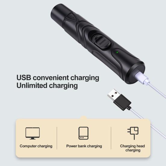 Шлифовальный станок, тихий, мощный, электрический триммер для ногтей с регулируемой скоростью и светодиодной подсветкой для всех