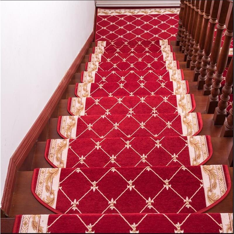 Nordic Stair Tread Carpet Non Slip Wooden Stair Mats Adhesive Free Self Adhesive Home Corner Stair Carpet Two Piece Set