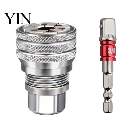Chrome Vanadium Wrench Multi-Function Universal Socket Tool, 3/8''-3/4'' Adjustable Socket, Corrosion Resistant Self-Adjusting Ratchet Adapter