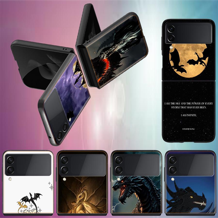 F-Четвертое Крыло Дракона Чехол Для Samsung Z Flip7 6 Galaxy Чехол Ударопрочный Z Flip5 Z Flip3 4 5G Жесткая Крышка Телефон TPU PC Жесткий Веселый