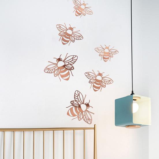 1 комплект настенных наклеек, привлекающих внимание, водонепроницаемых, практичных, полых, в форме пчелы, наклеек на плитку