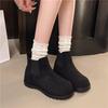 Retro Big Head Short Boots Women's 2025 New Autumn Suede Small Inner Heightening Martin Boots Thick-soled Chelsea Boots