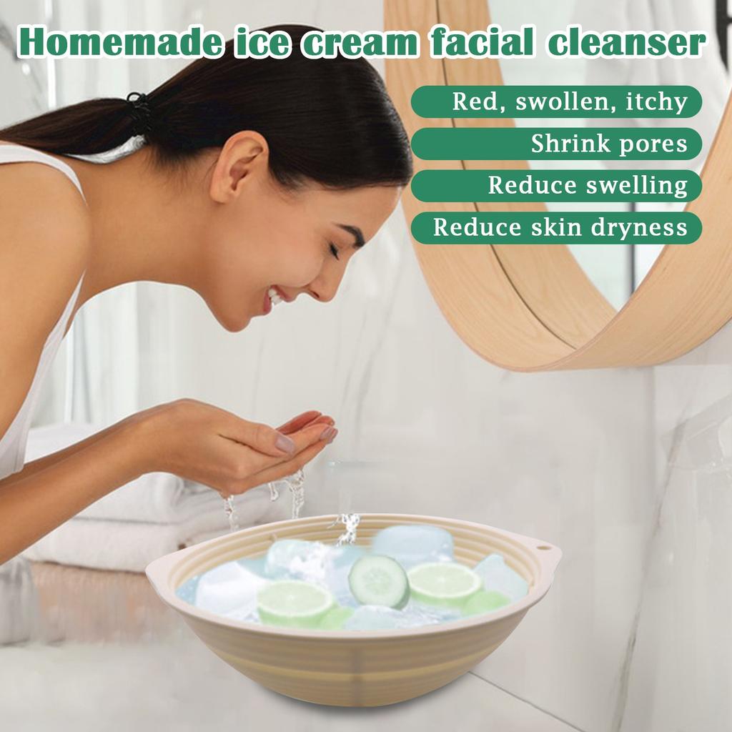 Силиконовый Складной Портативный Бассейн для Ледяного Компресса для Лица Ледяной Компресс Ледяная Ванна Умывальник Уход Холодный Компресс Умывальник