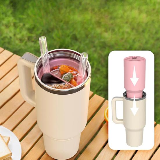 Silicone Cup Liner 2-in-1 Separator for 2 Drinks In 1 Cup Food Grade Silicone Cup Divider Compatible with 40 Oz Cups Reusable Drink Separator
