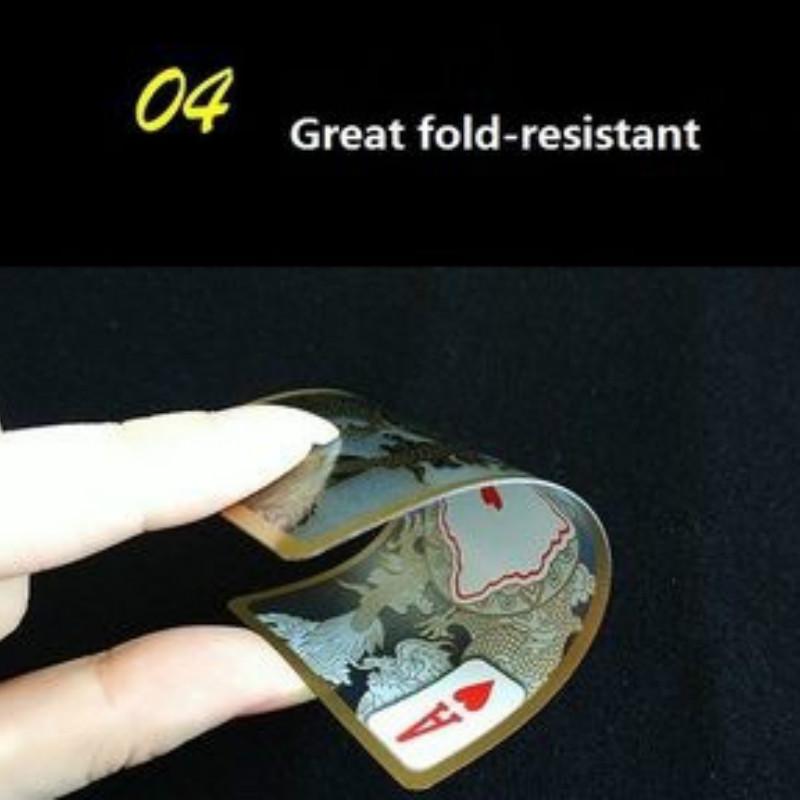 Кристаллические карты покера ПВК с покерными картами золотой границы роскошными прозрачными водоустойчивыми Вашабле