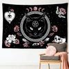 VIKAMA Witch Cat Tapestry Mystic Moon Star Wall Art Esoteric Divination Art Suitable for Living Room or Bedroom
