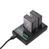LP-E10 Battery Charger 2-slot with LED Indicators   2pcs LP-E10 Batteries 7.4V 2200mAh with USB