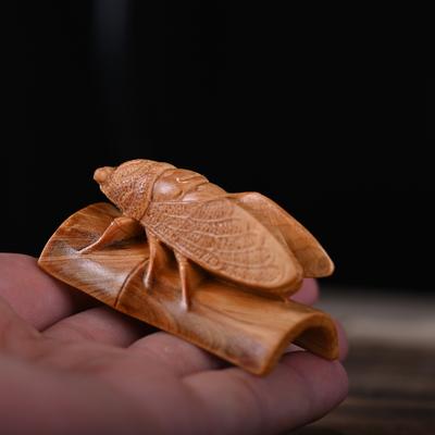 Фигурка из самшита, резьба по дереву, животное, цикада, украшение, деревянные изделия, украшение для дома, подарок, коллекция, сувениры
