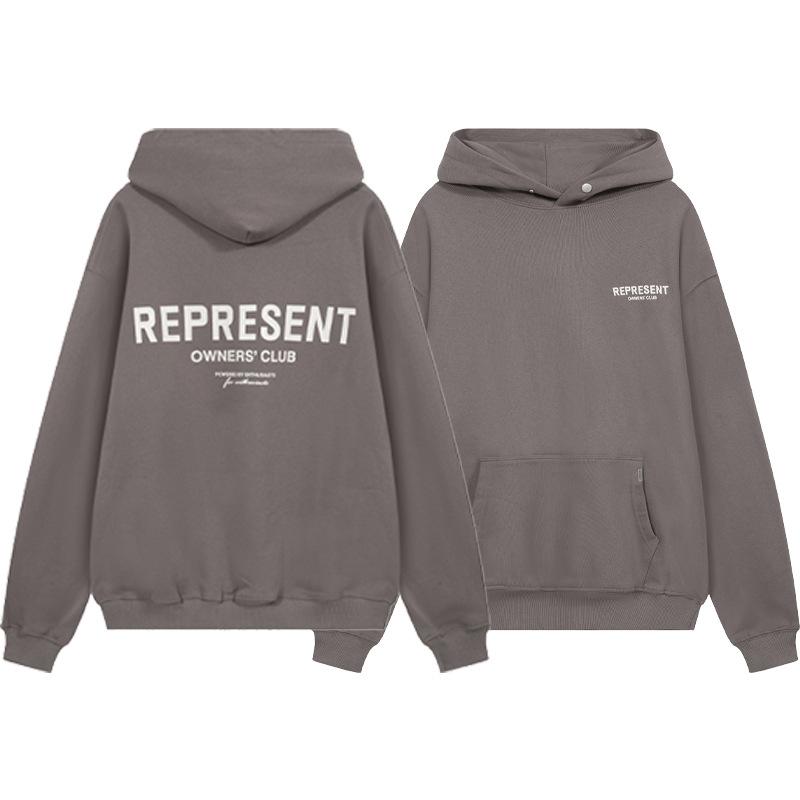 European and American cross-border REPRESENT classic slogan letter printing men's loose hooded sweater women's hoodie tide
