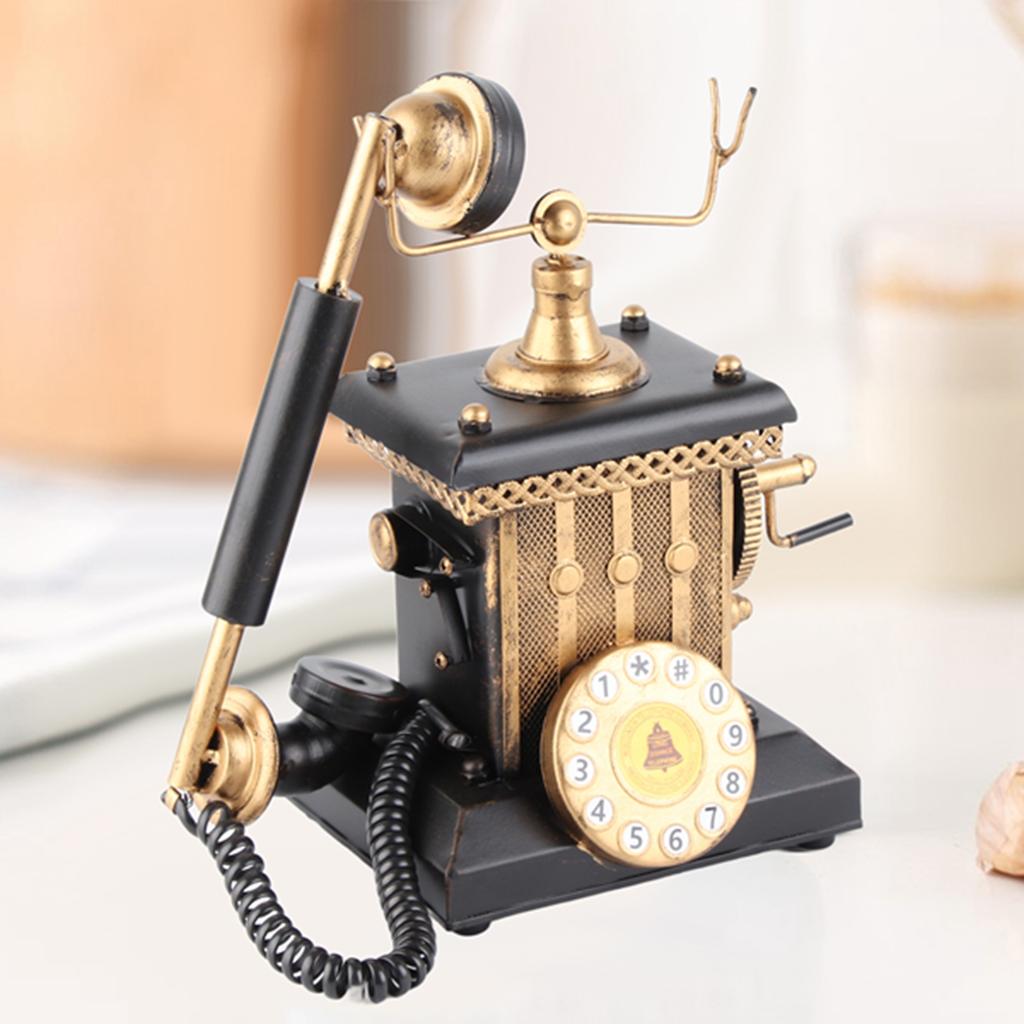 European Style Hand?Operated Telephone Decor Bedroom Living Room Window Display Decoration