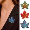 1/3Pcs Maple Leaf Brooch Colored Rhinestone Enamel Thanksgiving Brooch Festive Autumn Inspired Design Lapel
