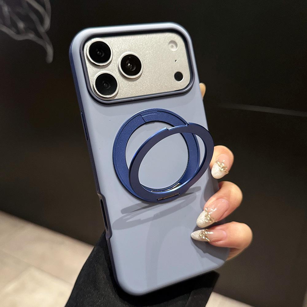 Совместимый магнитный вращающийся держатель Чехол для iPhone 17 Pro Max с защитой от скольжения, 360-градусный, ощущение кожи, защита Apple 16