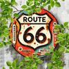 Винтажная металлическая табличка Route 66, Настенный декор для гостиной
