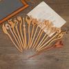 Deer Antler Peach Wood Hairpin: Cheongsam Hanfu Style, Double-Sided Carved Ancient Wooden Hairpin Accessory