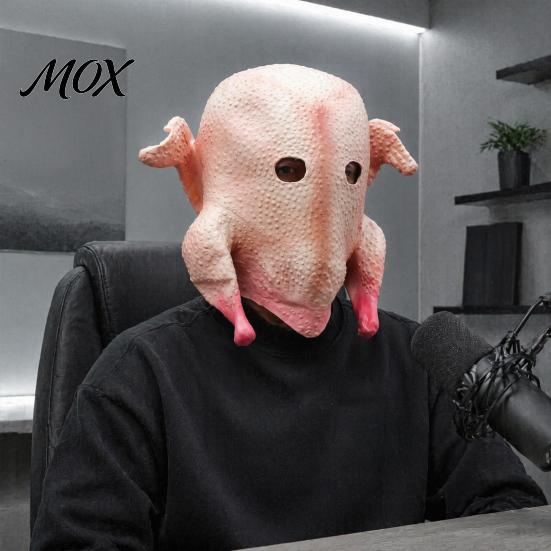 Breathable Full Coverage Turkey Mask Halloween Mask, Realistic Shape, Latex Detailed Headgear for Adults Head Cover, Thanksgiving Party Dress