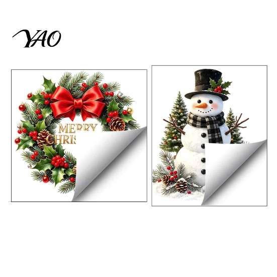 Decorative Toilet Seat Decal Christmas Snowman Wreath Sticker, Peel And Stick Bathroom Decor Self Adhesive Mural Decal, Removable Waterproof Lid Wall