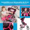 Коляска для кук Kinderplay – легкая, складная и устойчивая, с капюшоном и ремнем безопасности (KP0280R)