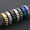 Браслет-цепочка из кубинских звеньев из нержавеющей стали для мужчин, 7 разных цветов, мужские браслеты, ювелирные изделия, аксессуары, подарки, ширина браслета 15 мм