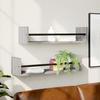 VidaXL Wall Shelves with Bars 2 Pcs Sonoma Grey 60x16x14 Cm 835437