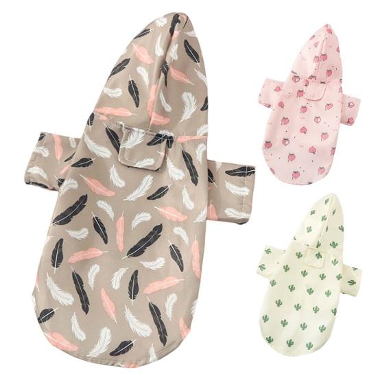 Плащ с капюшоном для домашних животных с принтом, водостойкий, многофункциональная летняя уличная одежда для домашних животных, плащ для собак, куртка, товары для домашних животных