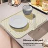 Pad Non-Slip Drain Pad/Silicone Dish Drying Mat with Built-in Drain for Kitchen Counter Coffee Machine Tabletop Cat Litter Tray