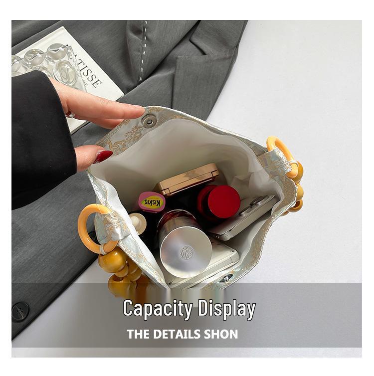 Осень 2025 Вышитая женская сумка-тоут под мышкой: Универсальный повседневный стиль ведра на плечо