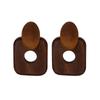 2023 Европейские и американские ретро геометрические деревянные серьги-капли - Полые в богемном стиле для женщин