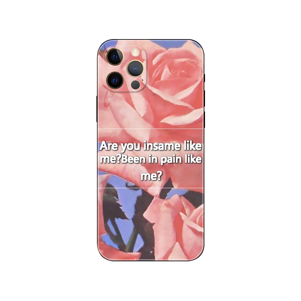 Розовая эстетика Эстетичный чехол для телефона для iphone 5 5s 2020se 6 6s 7 8 plus x 10 XR XS 11 12 13 mini pro MAX черная задняя крышка из ТПУ